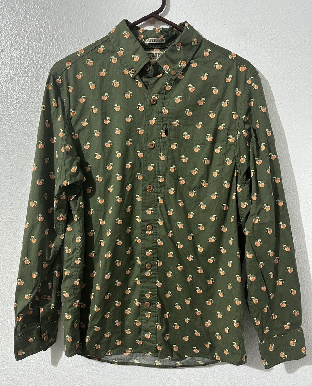 Duluth Trading Co Moscow Mule Long Sleeve Button Shirt Mens Untucked Medium Slim